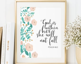 Hydrangea Faith Religious Decor Bible Verse Christian