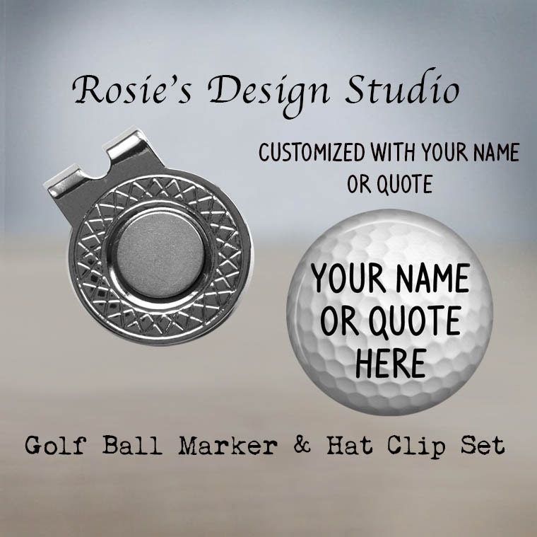 Custom Golf Ball Marker and Hat Clip Set Customized Golfball