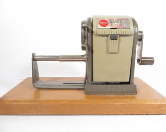 Mid Century Apsco Dandy Super 10 Pencil Sharpener - Vintage Apsco Metal Pencil Sharpener