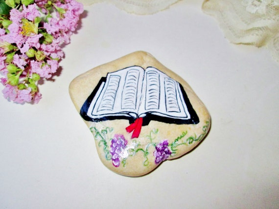 Hand Painted Rock Scripture Stone 2 Side Painted Bible