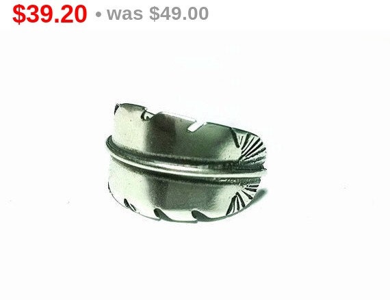 XMAS SALE! Engraved Feather Ring Sterling Silver Eco Friendly Jewelry ...