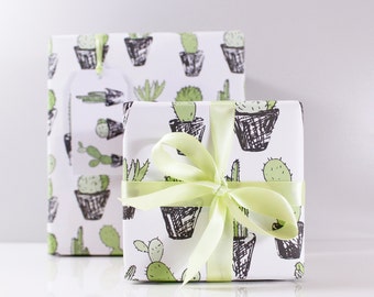 Cacti Wrapping Paper – Cactus Giftwrap – houseplant gift wrap – cacti gift wrap – cactus recycled wrapping paper – succulent gift wrap
