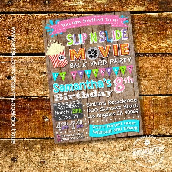 Slip N Slide Party Invitations 10