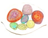 Chakra natural stones - crocheted Boulders - BOHO - handwork Chakra natural stones - crocheted Boulders - BOHO - handwork