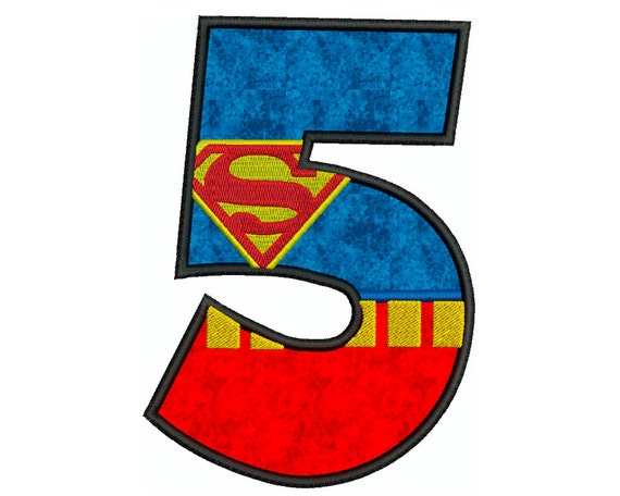 superman number 5 machine applique embroidery by embroiderblock