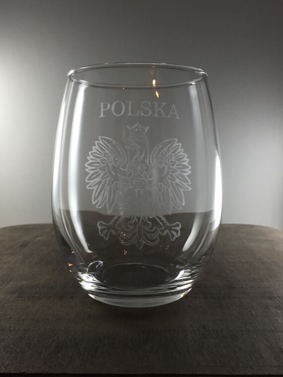 Personalized Polish Eagle Polska Wine Glass available in
