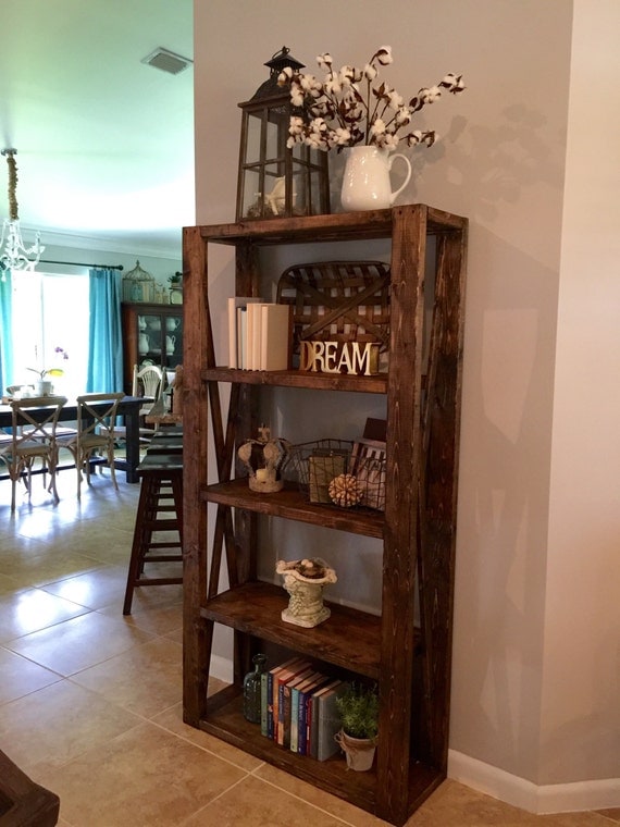 Solid Wood Bookshelf Farmhouse Country Style Bookcases