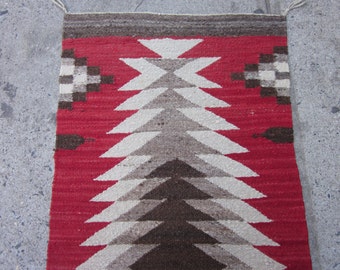 Vintage Navajo Native American Indian Rug , 3.3 x 1.7