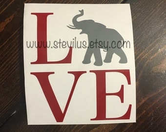 Elephant Love Decal | Yeti Decal | Car Decal | Mac Book Decal | Laptop Decal