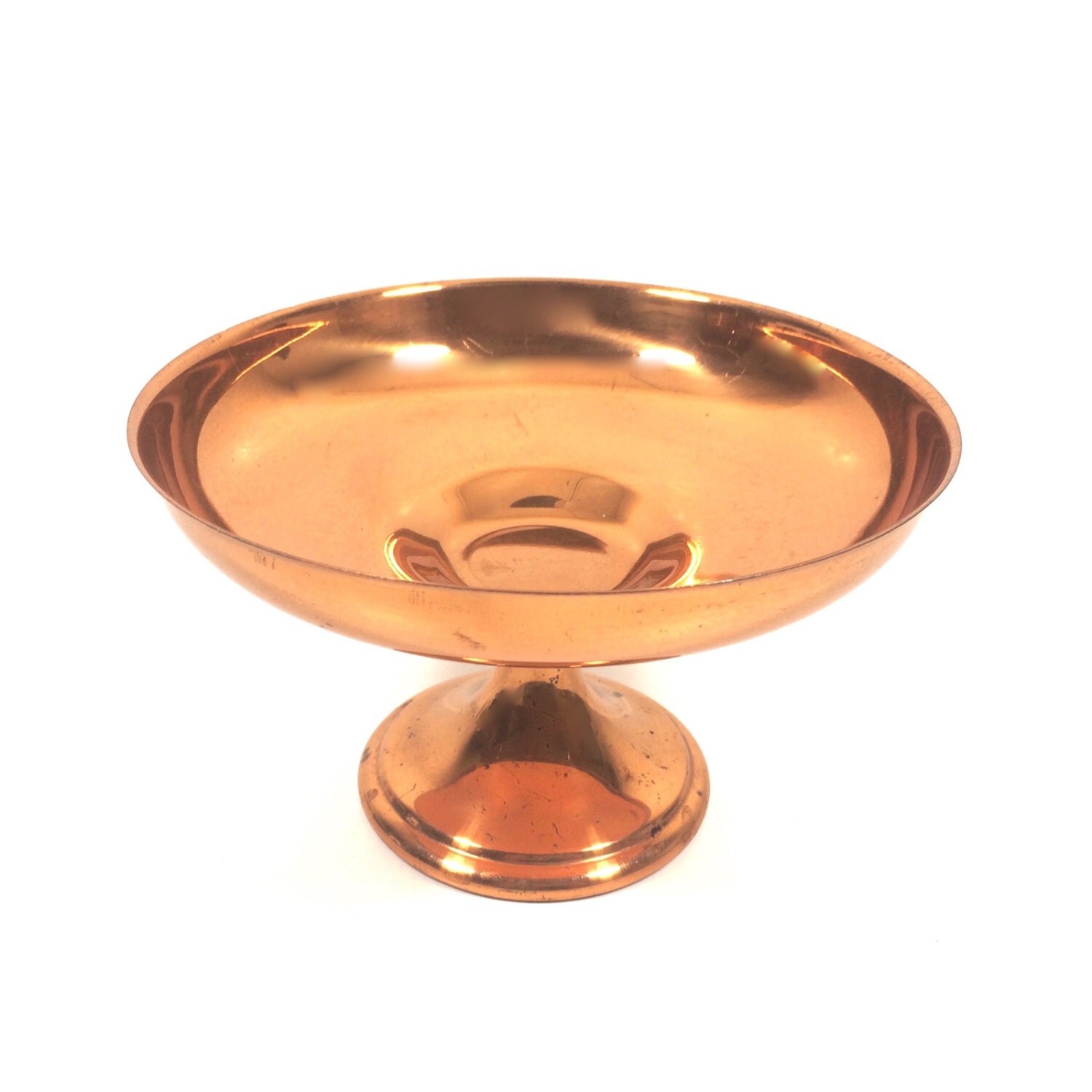Vintage Copper Pedestal Compote Bowl, 7″ Wide by 4″ High Haute Juice