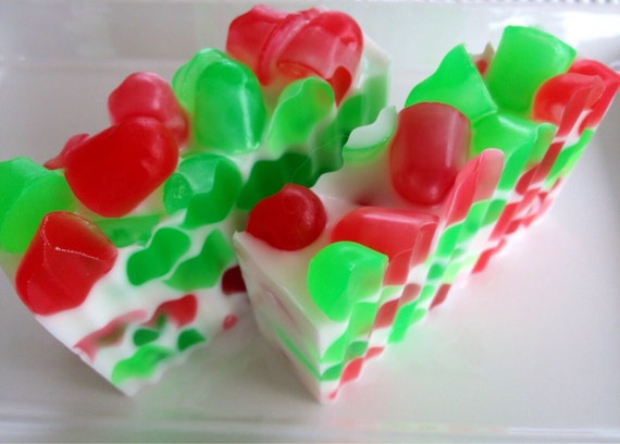 Holiday Candy Christmas soap handcrafted glycerin soap