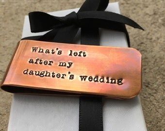 Father Of The Bride Money Clip Gift, Wedding Gift For Dad, Gift From Bride, Little Bit Of Money, Custom Copper Money Clip, Thank You Gift