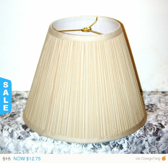 Lamp Shade Supplies Round Beige Pleated Lamp Shade Plastic