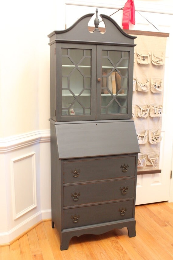 Vintage Secretary Desk with Bookcase Annie Sloan Chalk Paint