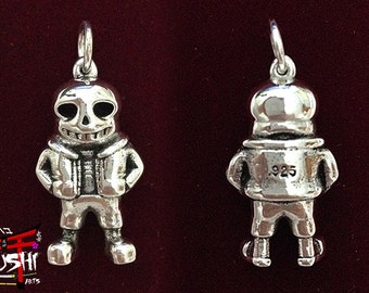 Undertale Sans Pendant, Sterling Silver 925, Exclusive for Undertale Fans!!!