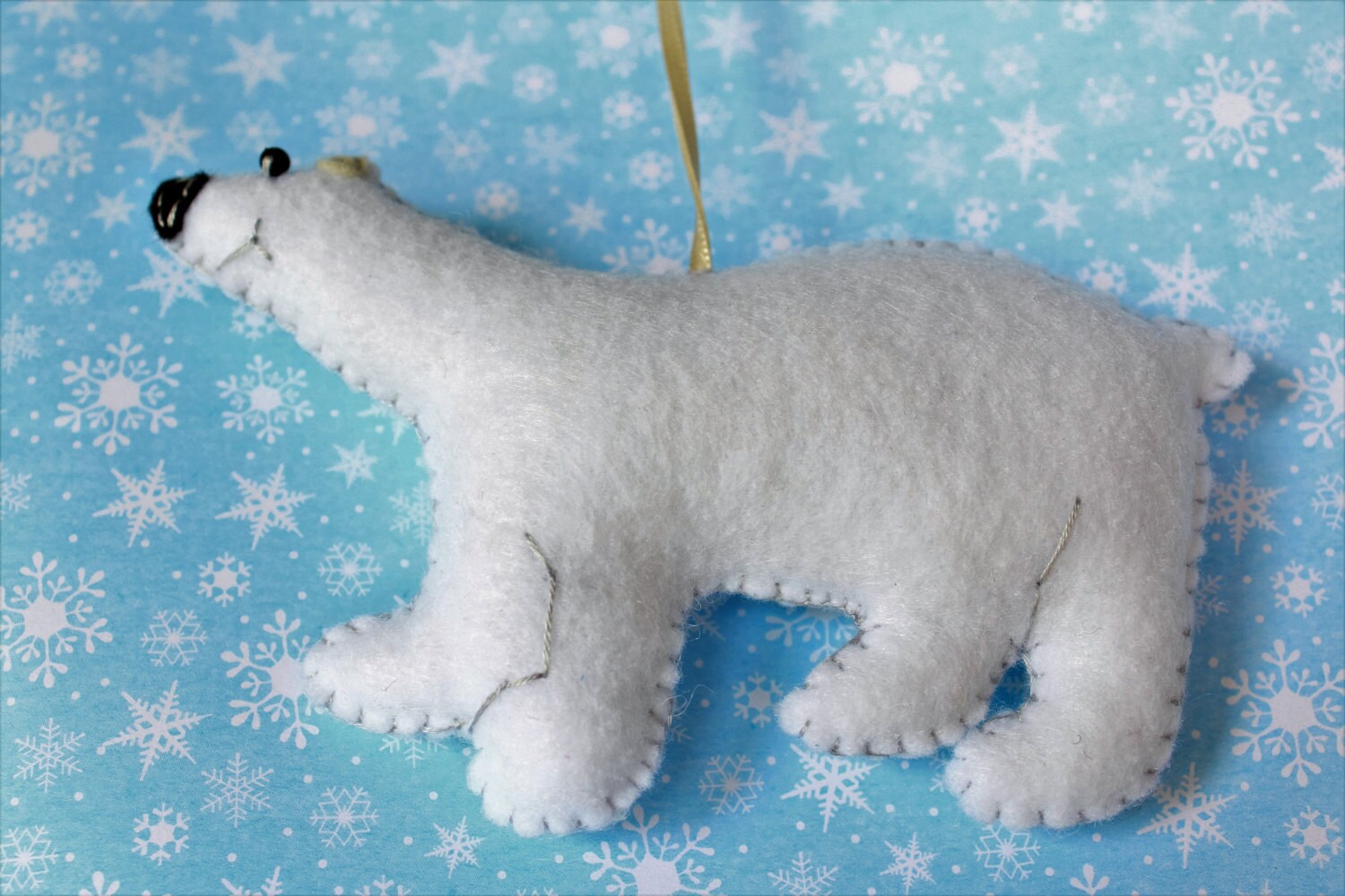 Polar Bear Ornament Felt Ornament Felt Bear Ornament