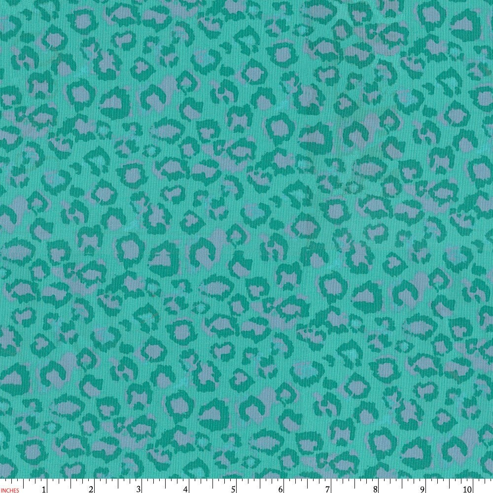 Teal and Purple Leopard Fabric By The Yard Girl / Animal Print