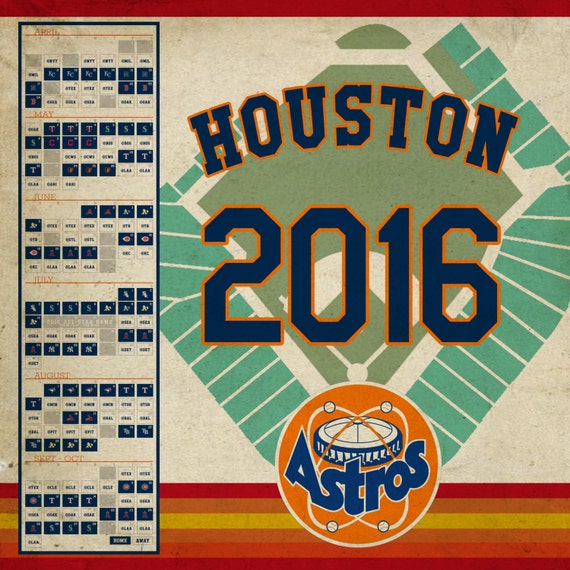 2016 Houston Astros Schedule Print by IslandHopperPrints on Etsy