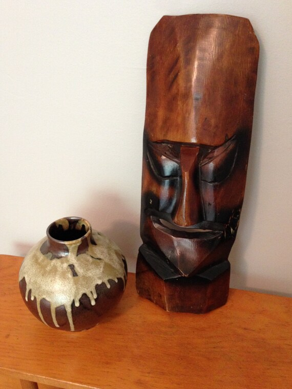 Vintage HandCarved Tiki Mask