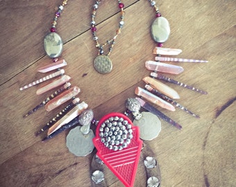 Red Talhakimt | Tribal Fusion Bellydance Necklace