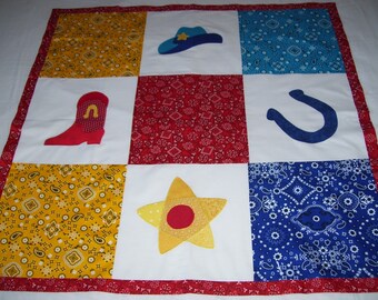 Unfinished quilt top for a boy or girl-ready to be quilted-machine appliqued