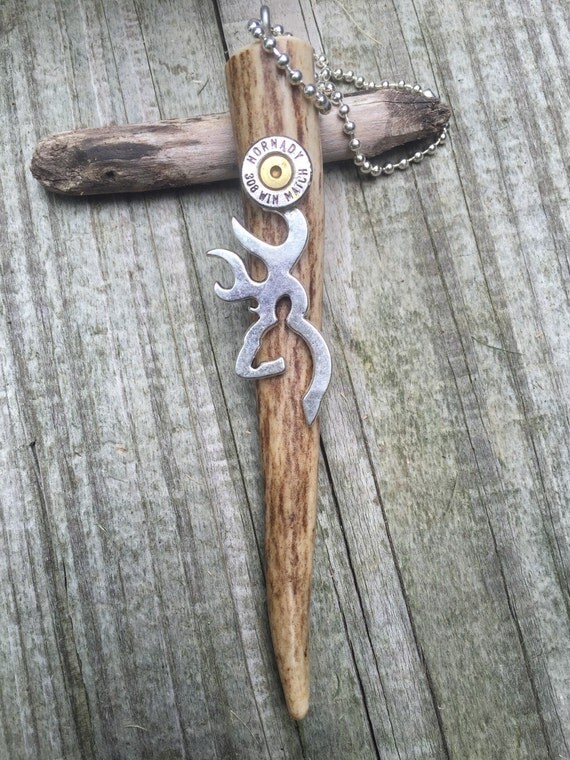 Rear view mirror charm real deer antler jewelry for your car