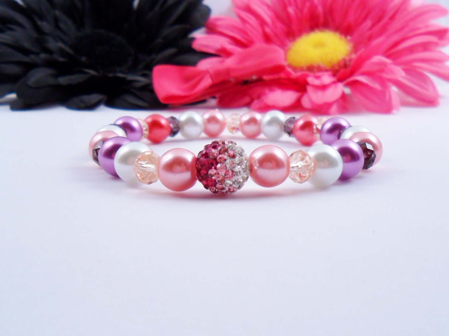 A Stunning Stretch Beaded Bracelet with Handmade Clay by 360Beads