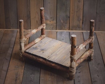 PINE WOOD bed prop, real wood bed, newborn bed prop, newborn props, farmers bed, baby bed, wooden bed, baby photography prop, photo props