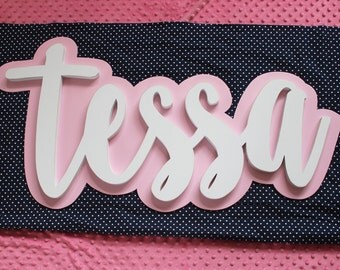 Wood Name Sign, Nursery Decor, Baby Name Art, Name Sign, Name Wall Decal, Wood Letters, Painted, Metallic, Multicolor Wood Sign,
