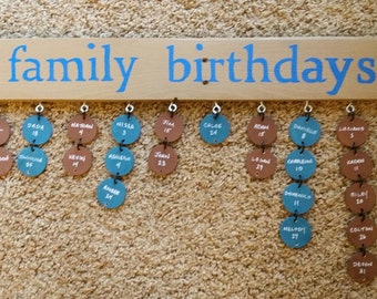 Birthday chart | Etsy