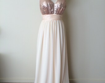 4865 Black Embroidered Sequins Chiffon Skirt Dress