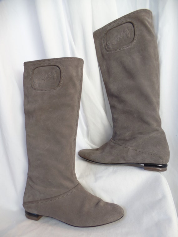 gray slouch boots flat