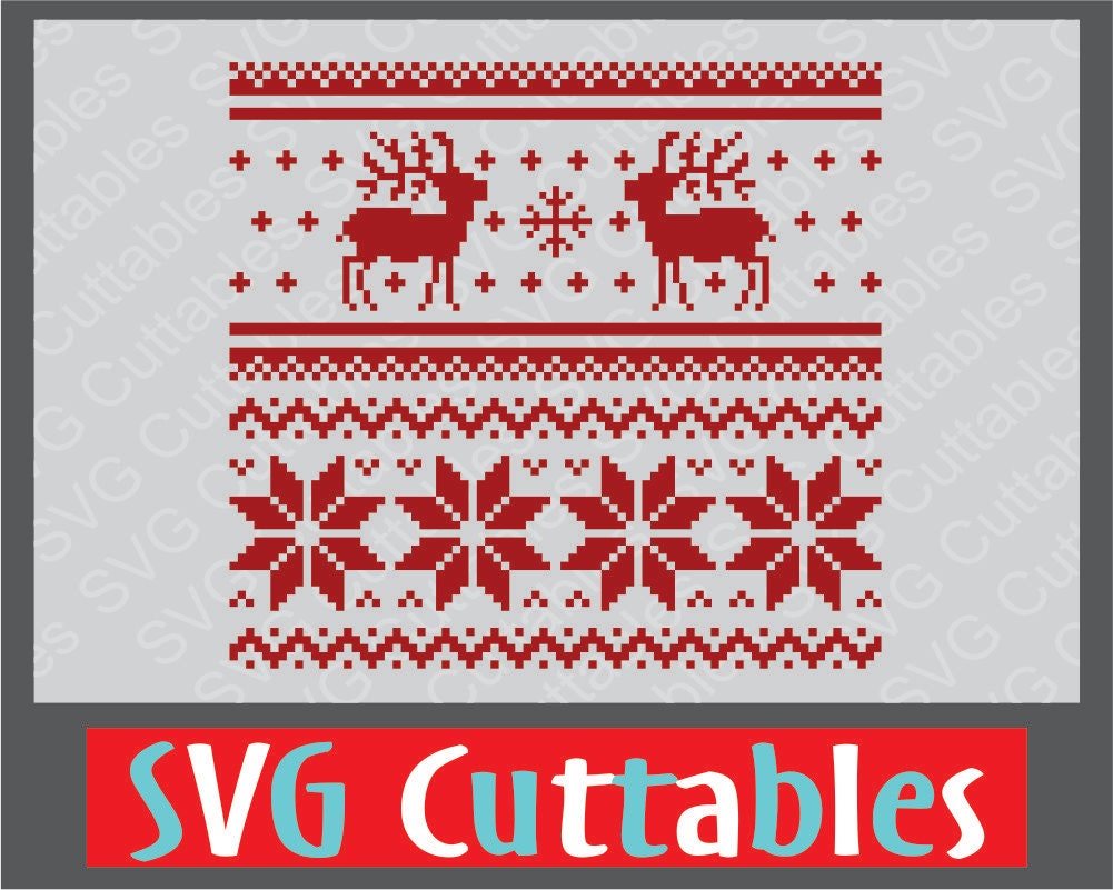 Reindeer Christmas Sweater vector file SVG Cut by SVGCUTTABLES