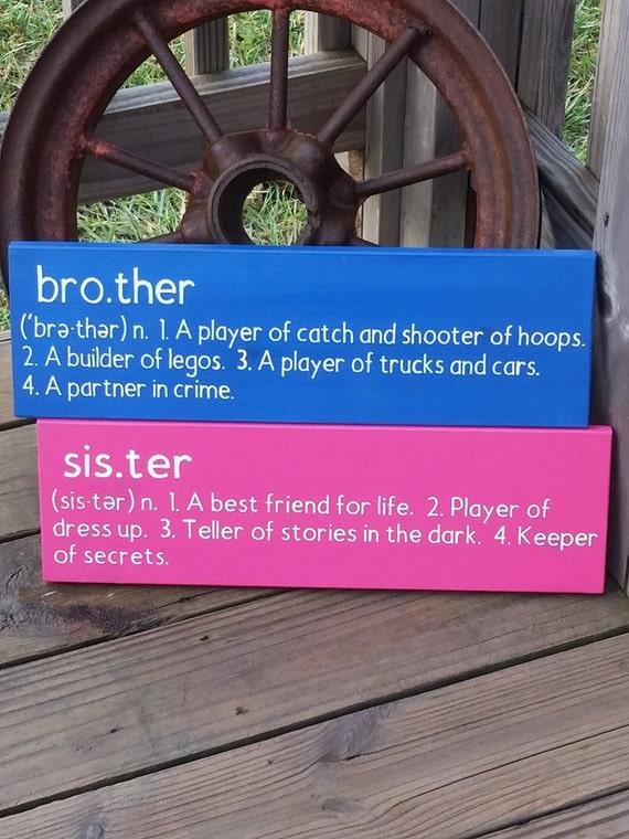 Brother Sister Signs Set of Wooden Signs Nursery Wall