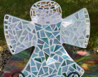 Mosaic Stained Glass Angel - 9" x 8"