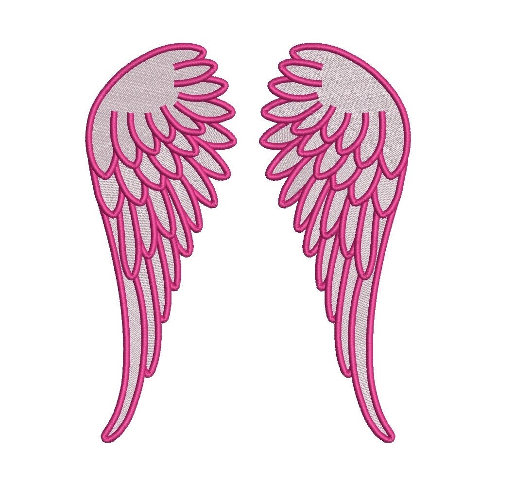 Angel Wings Filled Machine Embroidery Digitized Design Pattern 1251