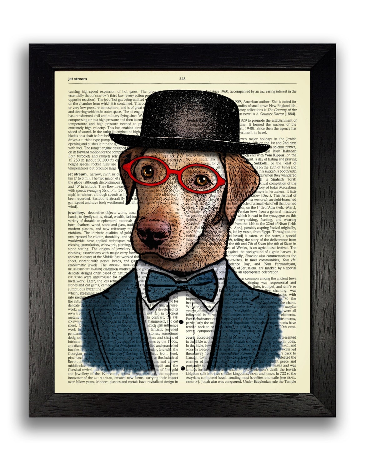 Labrador in Tuxedo Art Print Dog Poster Dog Wall Decor Gift
