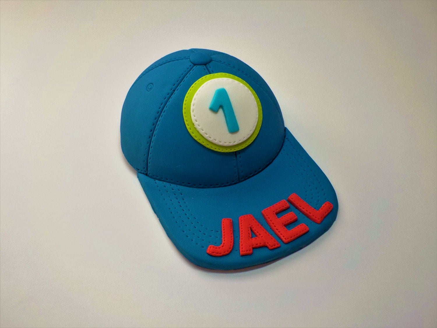 Baseball Cap Fondant Cake Topper with Age and Name Customized