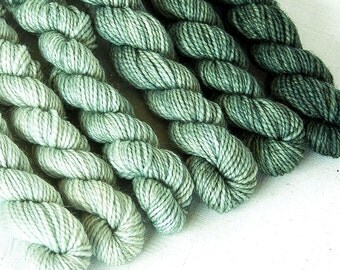 JADEITE 240 yard gradient yarn mini-skein set, American Sock, superwash, merino, fingering weight, sock yarn, gradient, ombre