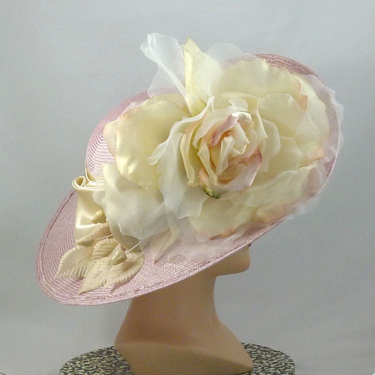 Garden Party Portrait hat in Pink with by JenniferMillinery