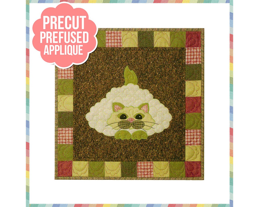 Caulipuss Laser Cut Pre Fused Applique Quilt Kit