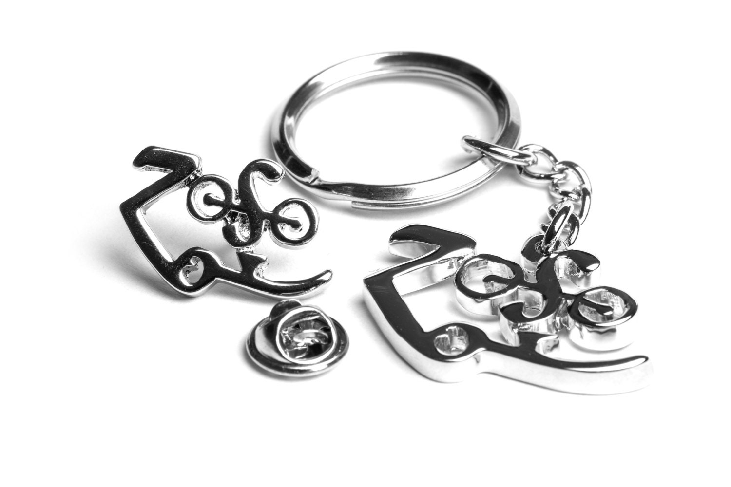 LED ZEPPELIN Zoso Symbol Rune Keychain and Badge Gift Set