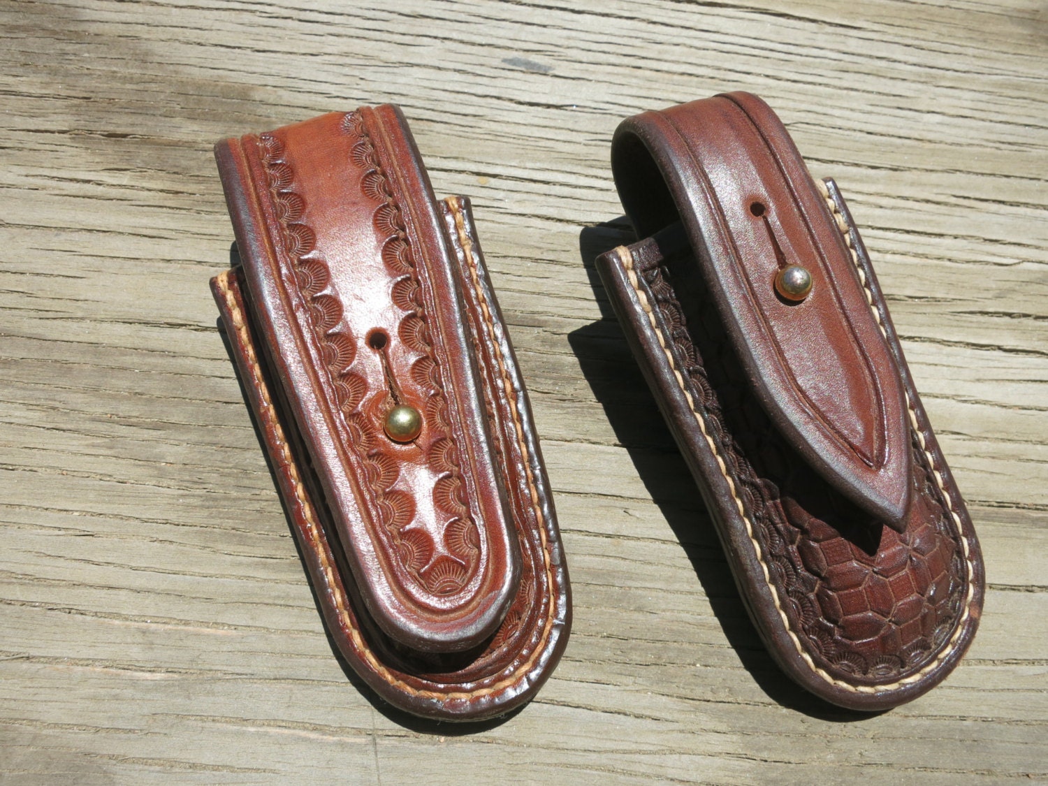 Leather Sheaths For Buck 110 Folding Knife.....HandTooled