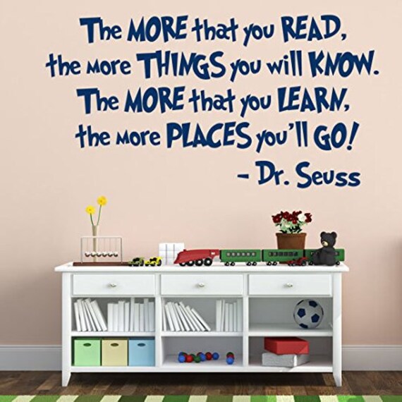 Dr Seuss Decal: The More You Read Library Wall Art Playroom