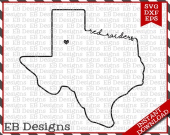 Texas Tech Red Raiders (SVG, EPS and DXF)