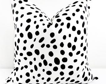 Black Pillow. Sofa Throw Pillow cover. Dalmatian print pillows. Animal print.Cushion Covers.Pillow Case.1 piece. cotton.Select size