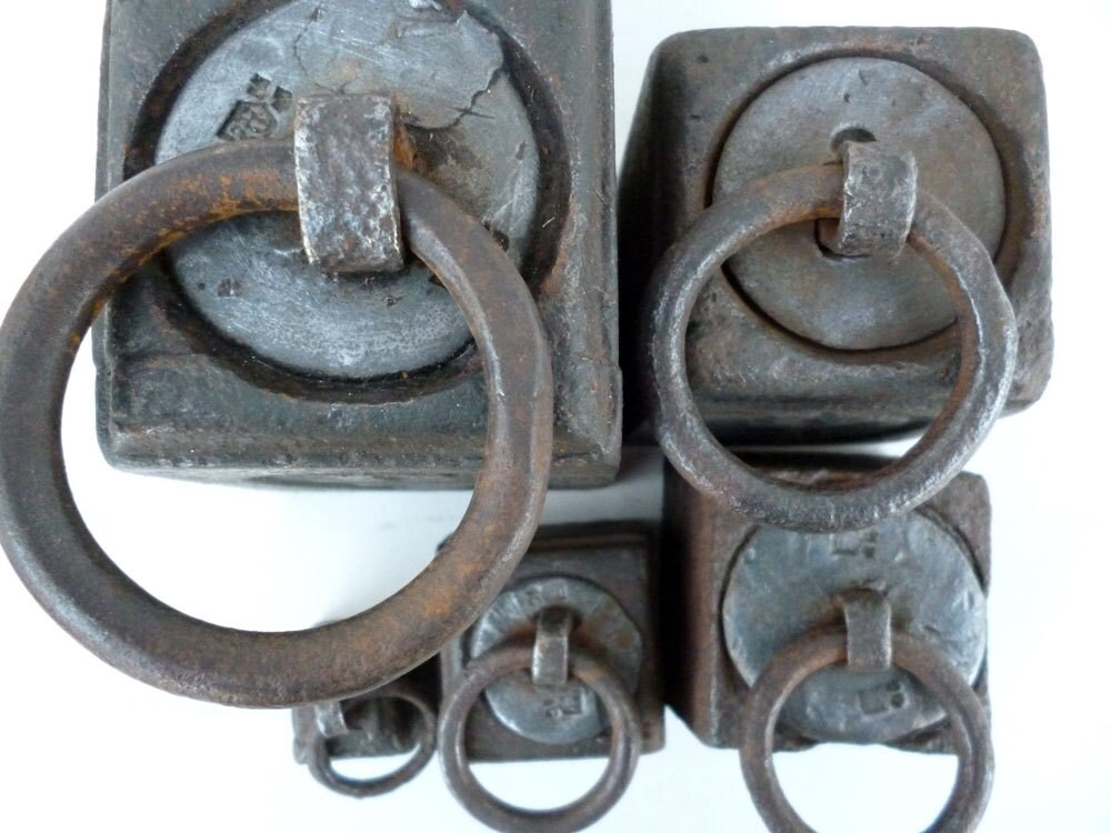 Antique Weights Ring Weights Iron Weights Antique Kitchen