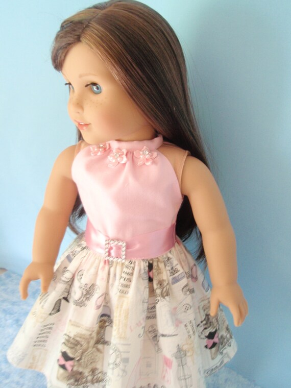 American Girl Doll Grace Paris Print Halter Style by izzadorabelle