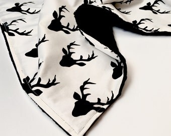 New Designer Deer Print Minky Baby Blanket