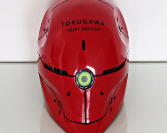 Finish & Ready to Ship Wearable Custom Halloween Costume from Metal Gear Game DJ Mask Cosplay, Metal Gear Solid Gray Fox Helmet red MA211